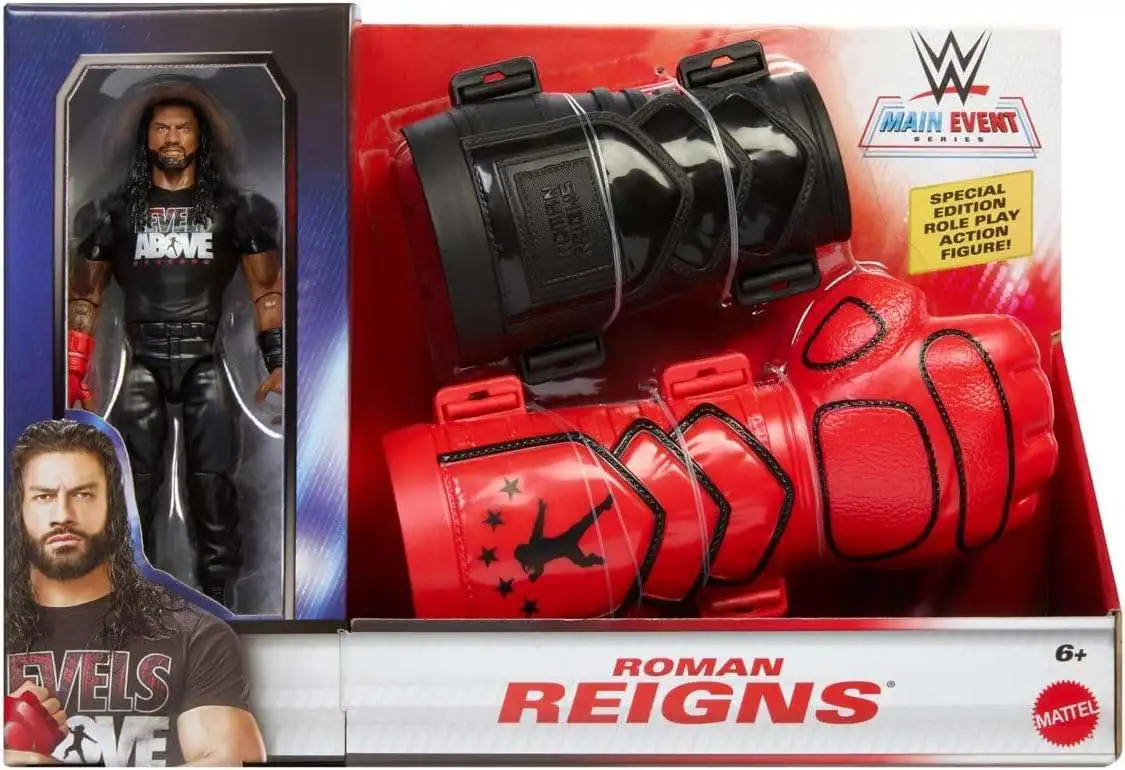 WWE Wrestling Main Event Series Roman Reigns Action Figure & Gauntlets