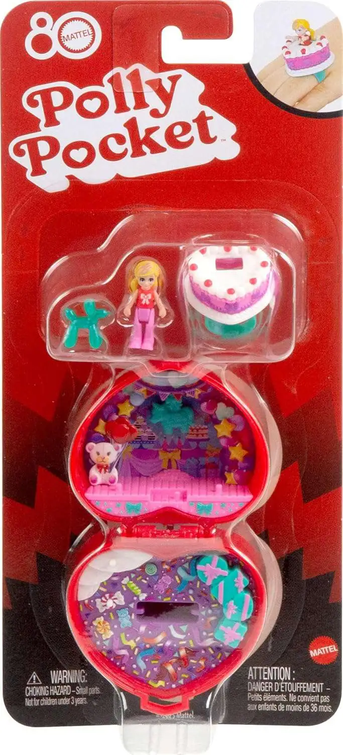 Polly Pocket Mattel 80th Anniversary Ring Box Micro Playset