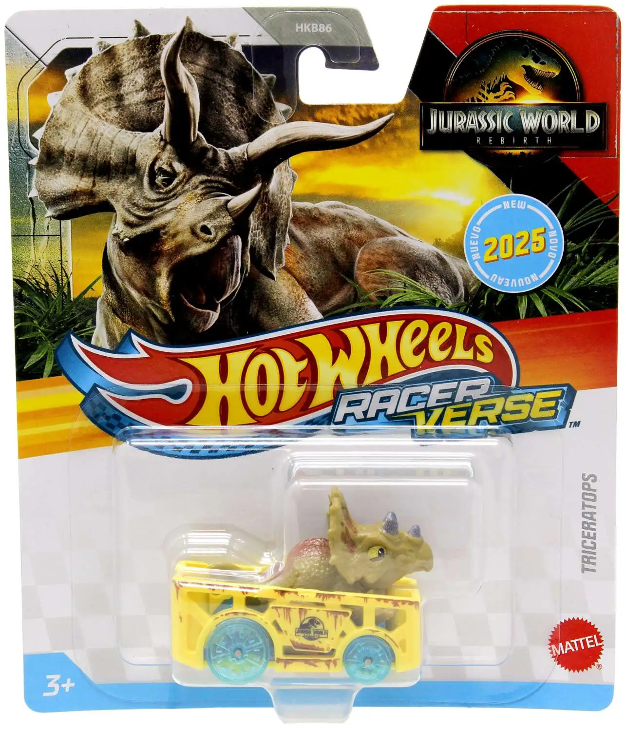 Hot Wheels RacerVerse Jurassic World Triceratops Die Cast Car
