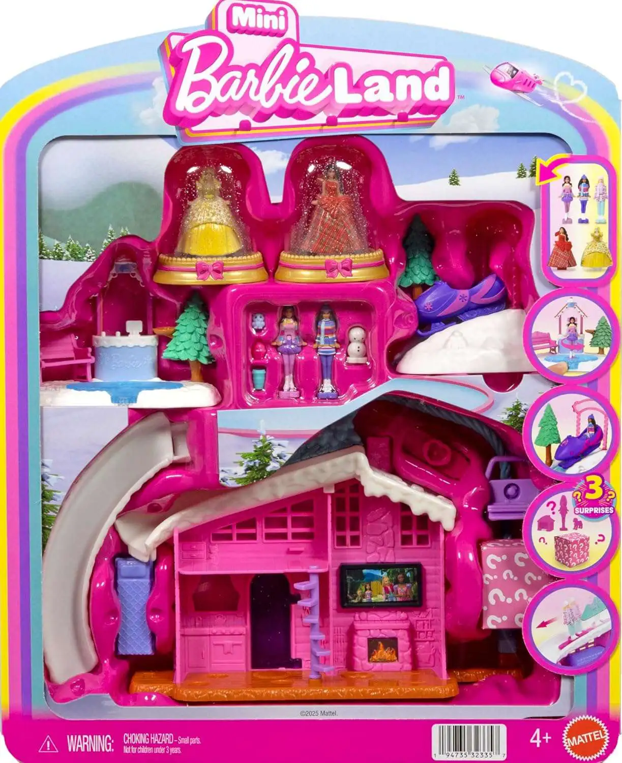 Mini BarbieLand Winter Holiday Bundle 1.5-Inch Mini Playset