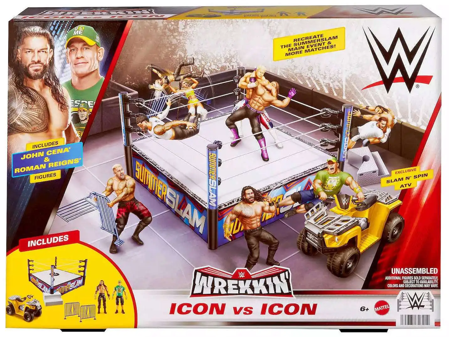WWE Wrestling Wrekkin' Icon vs Icon Exclusive Ring Playset [John Cena & Roman Reigns Action Figures]