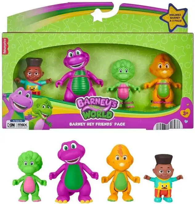 Fisher Price Barney & Friends Barney Hey Friends Pack 3-Inch Figure 4-Pack [Barney, Baby Bop, Billy & David]