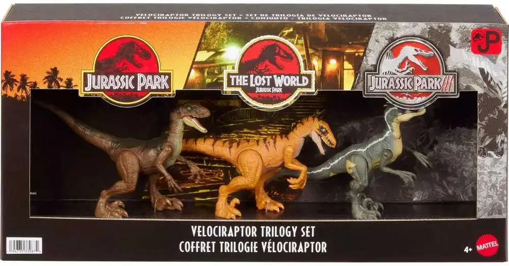 Jurassic Park Velociraptor Trilogy Set Exclusive Action Figure 3-Pack