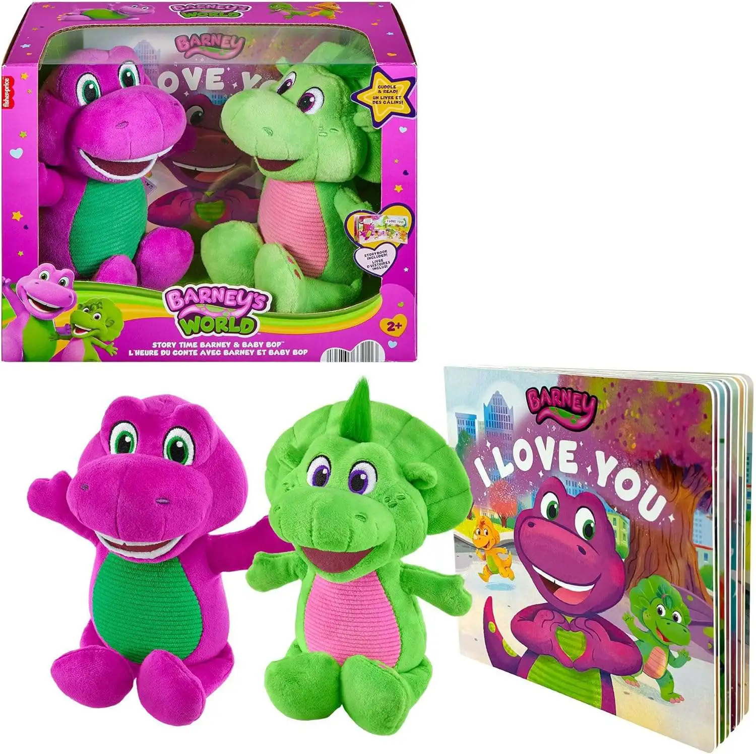 Barney's World Storytime Barney & Baby Bop Plush Set with Book
