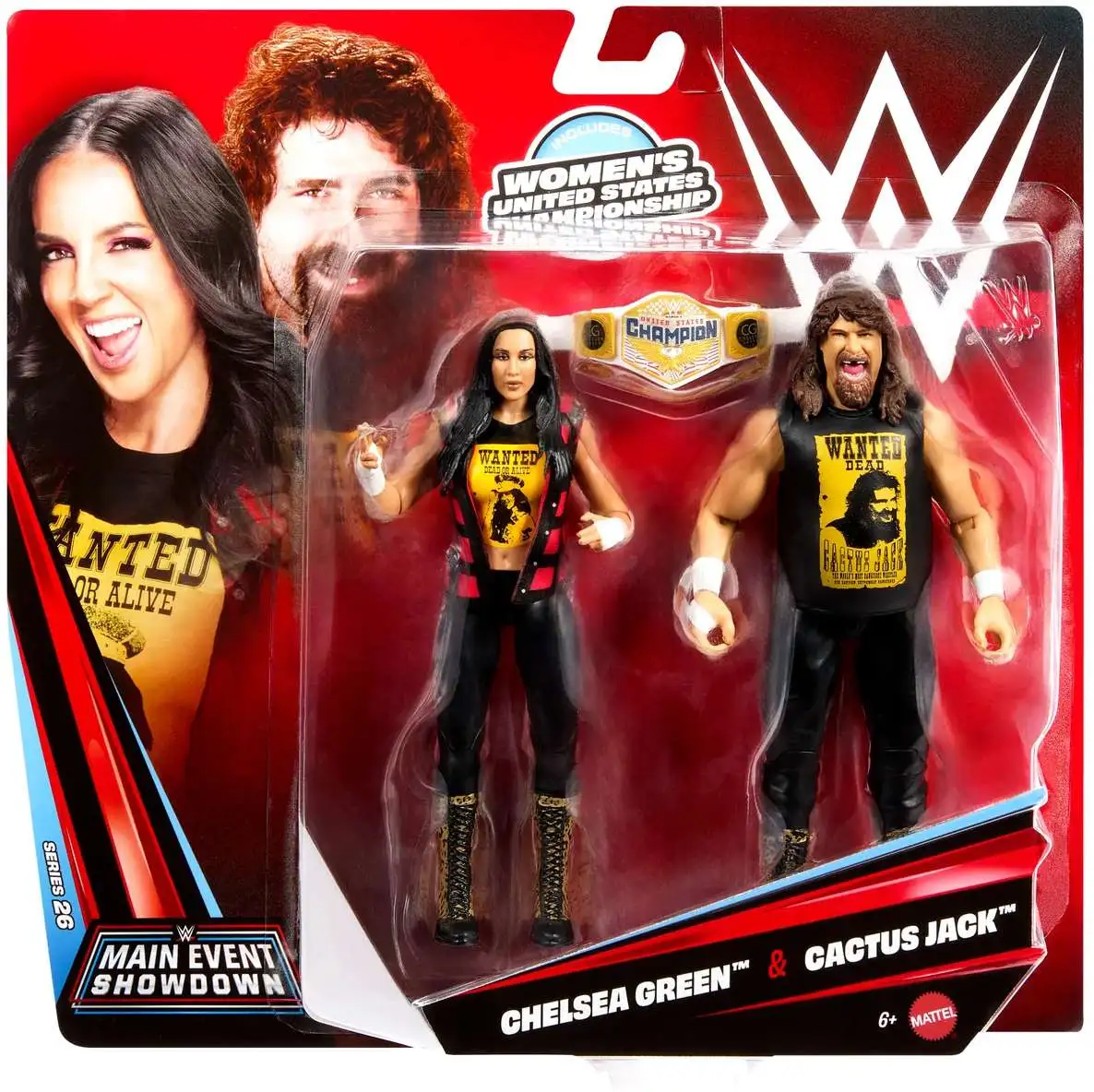 WWE Wrestling Main Event Showdown Series 26 Chelsea Green & Cactus Jack Action Figure 2-Pack