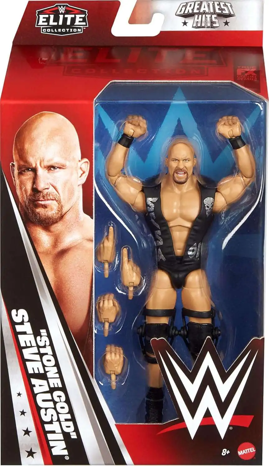 Mattel WWE Elite Collection Top Picks – Action Figure Stone Cold Steve Austin 6 Pollici Con 25 Punti Di Articolazione