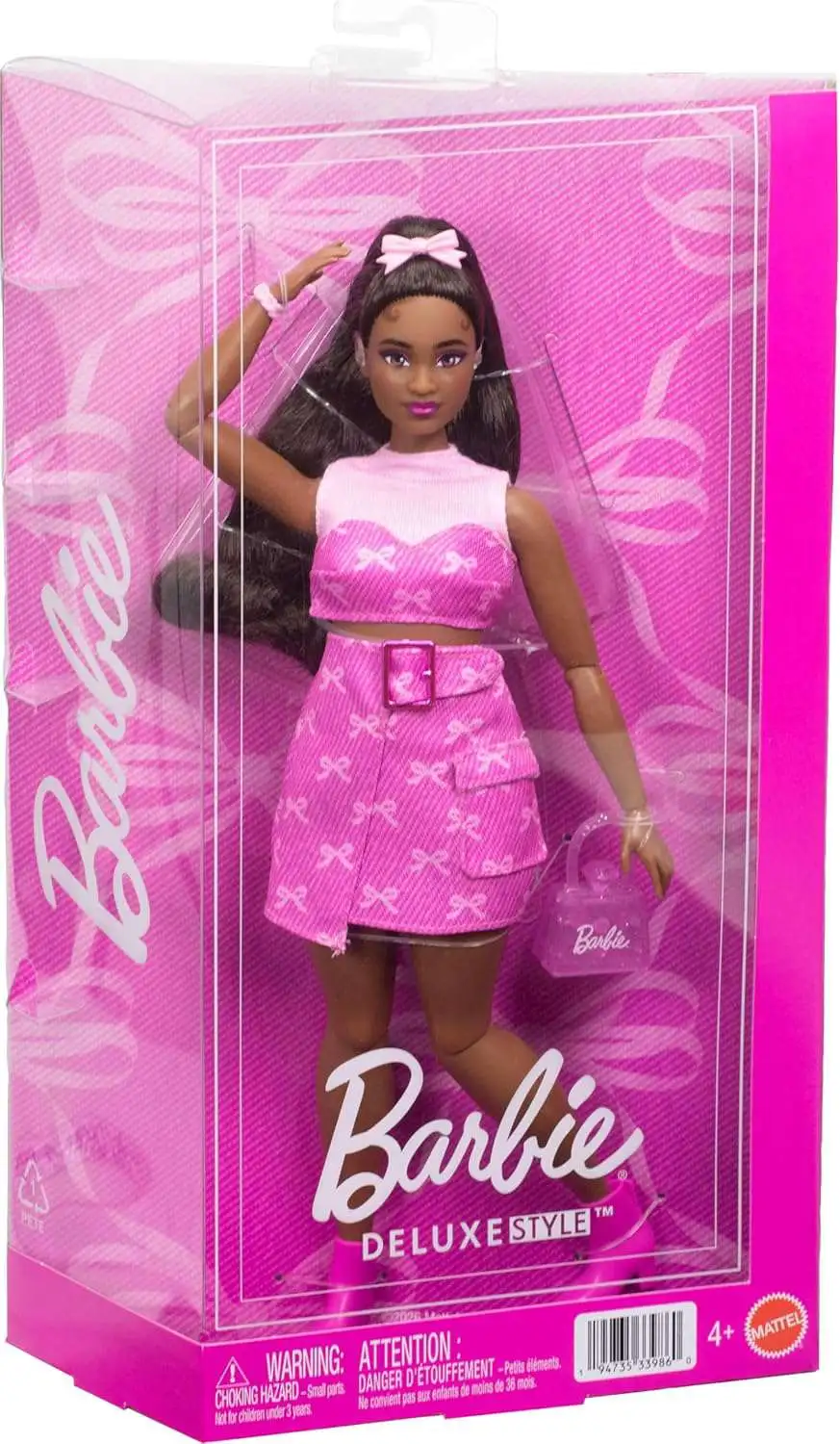 トップス Barbie Barbie Deluxe Style Barbie 13.25 Doll 10, Pink Denim Top and Skirt