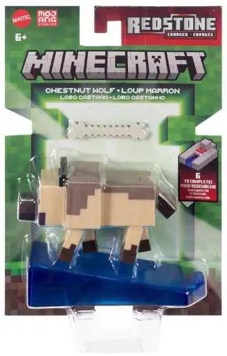 Minecraft Redstone Charged Chestnut Wolf Action Figure