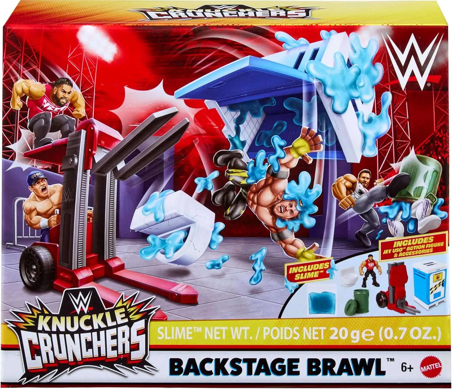 WWE Wrestling Knuckle Crunchers Backstage Brawl 3.5 Playset Mattel