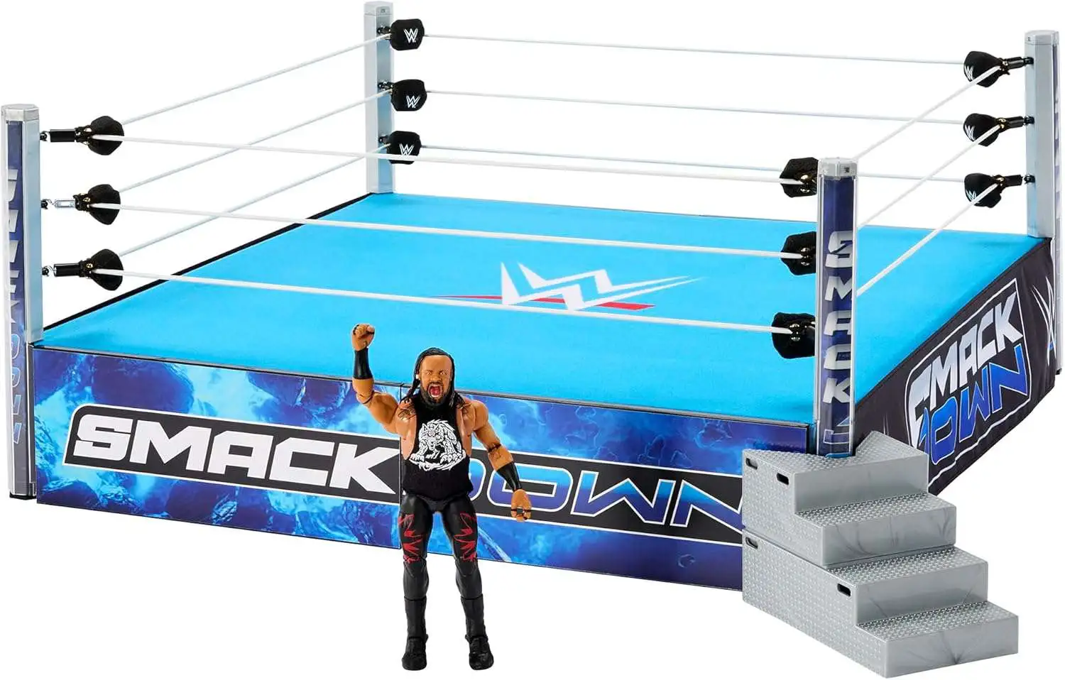 WWE Wrestling Ultimate Edition Smackdown Real Scale Ring [with Jacob Fatu]