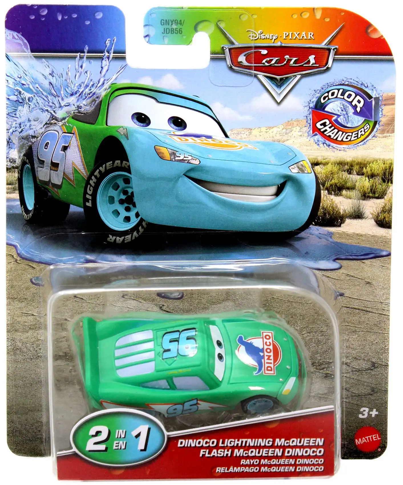 Disney / Pixar Cars Cars 3 Color Changers Dinoco Lightning McQueen Diecast Car [2026]