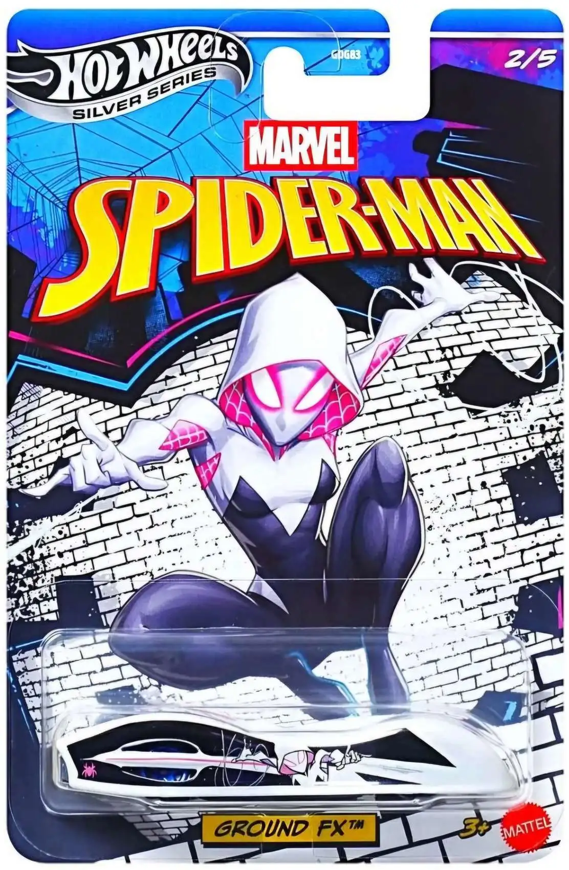 Hot Wheels Marvel Spider-Man Silver Series Ground FX Diecast Cars [Ghost-Spider]