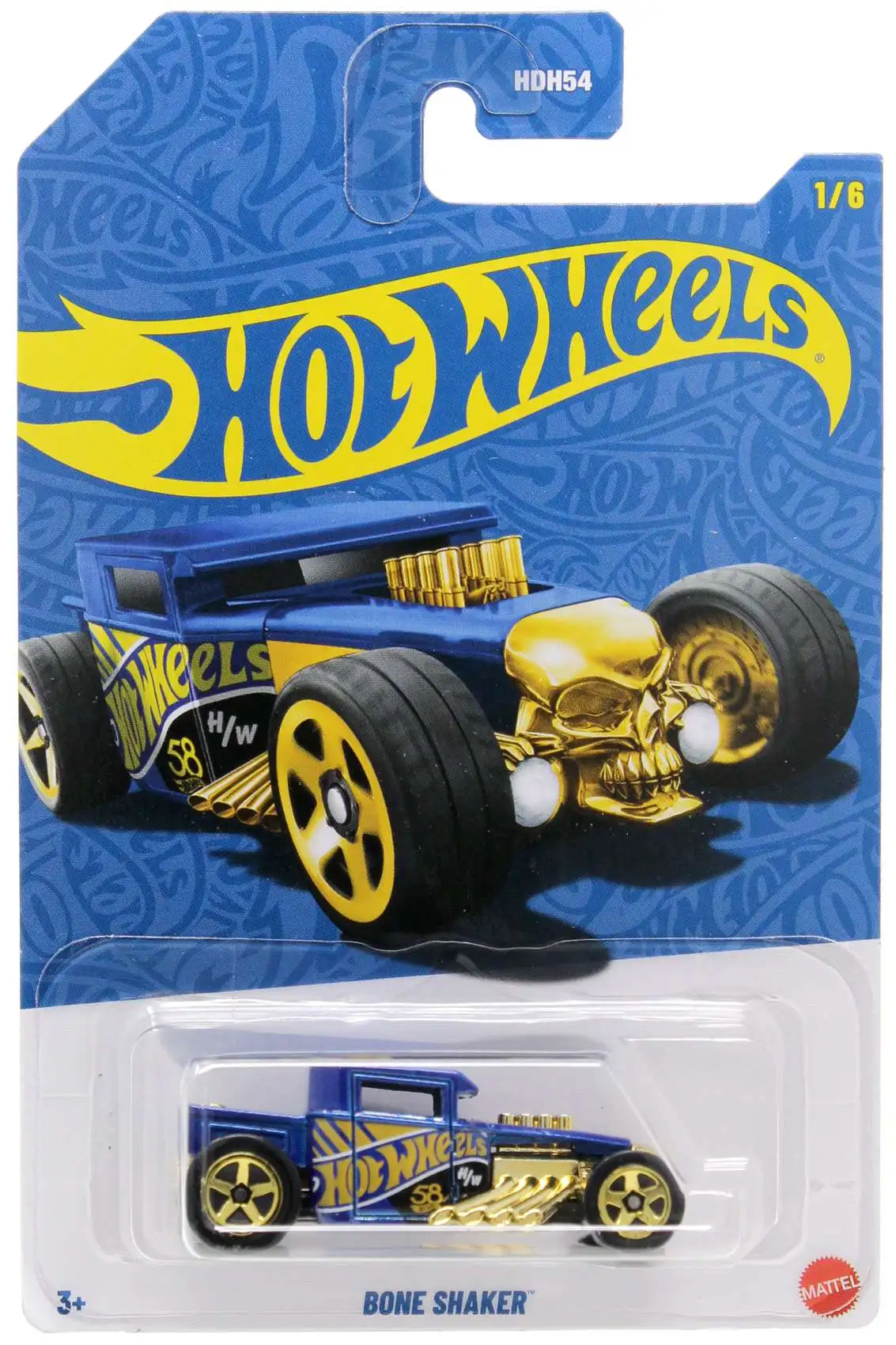 Hot Wheels 2025 Blue Gold Bone Shaker 164 Diecast Car Mattel Toys