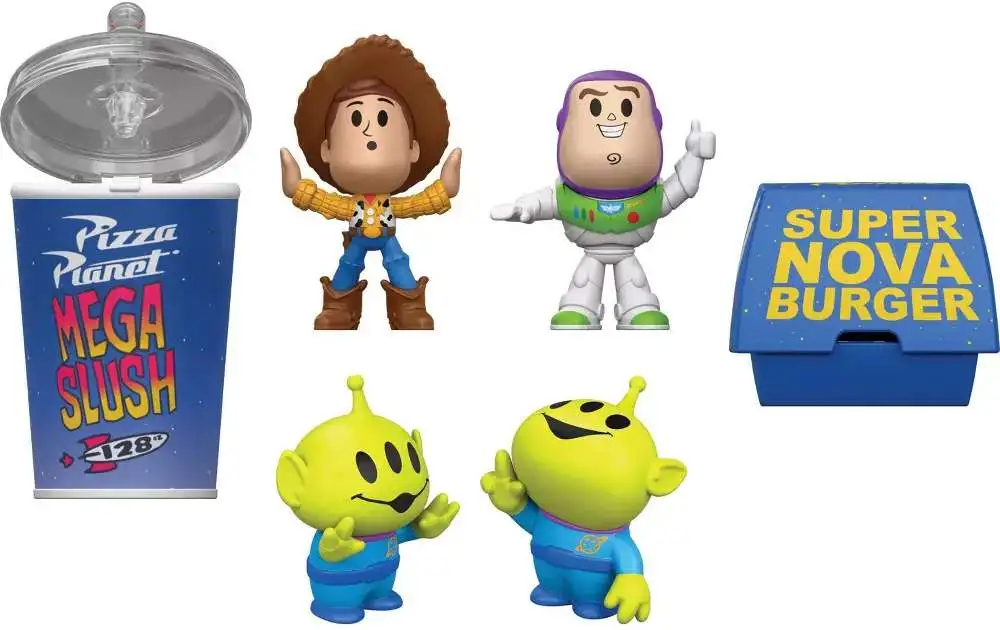 Disney / Pixar Toy Story 5 Small Stars Pizza Planet Adventure 1.75-Inch Mini Figure 4-Pack [Woody, Buzz & 2x Aliens]