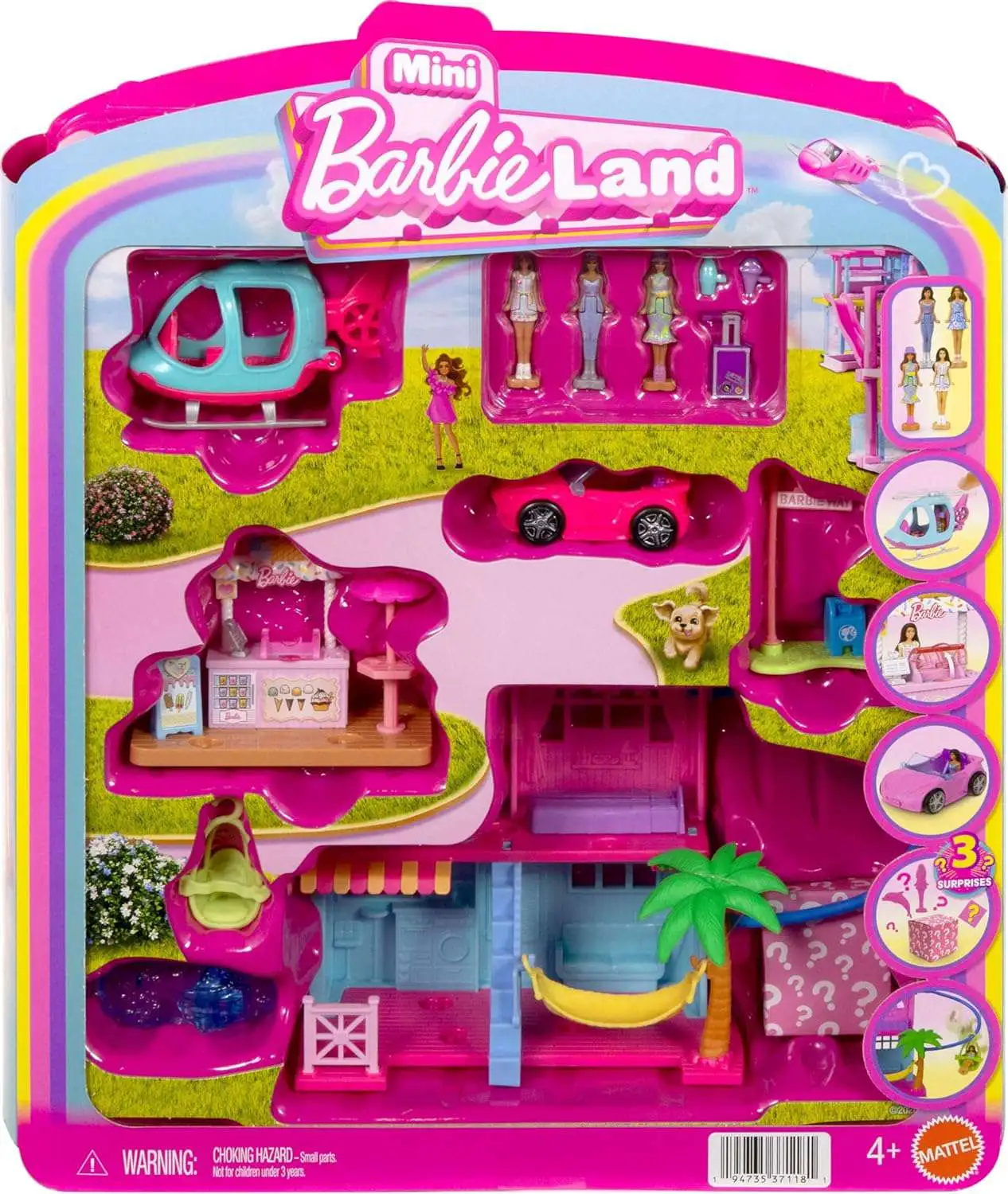 Mini BarbieLand Beach House & Ice Cream Stand 1.5-Inch Mini Playset