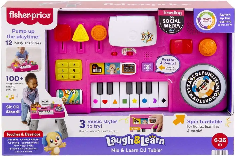 Fisher Price Laugh & Learn Mix & Learn DJ Table Playset [Pink]