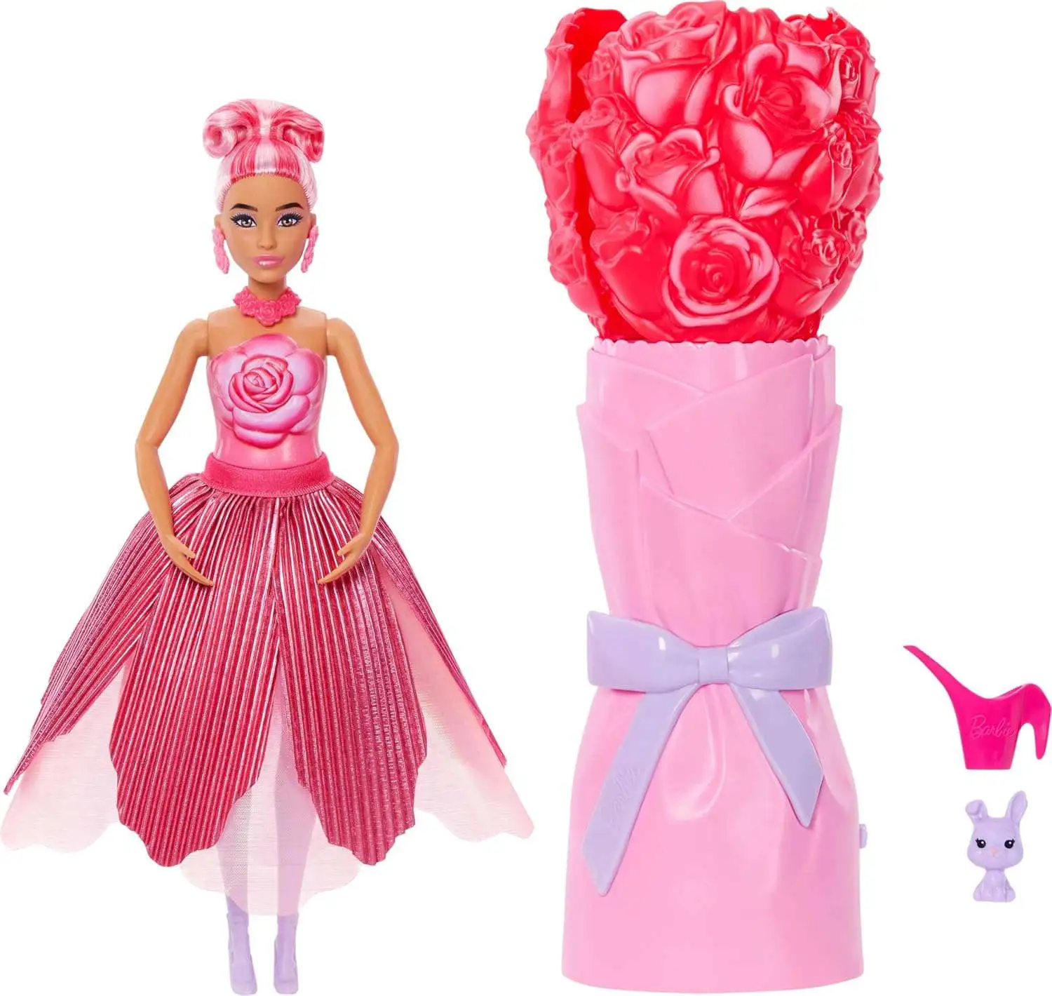 Barbie Petal Pop Red Doll Roses Mattel - ToyWiz