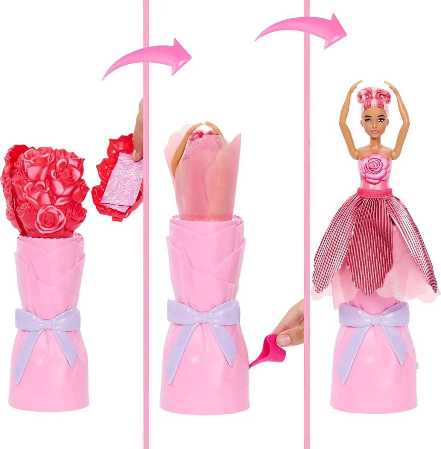 Barbie Petal Pop Red Doll Roses Mattel - ToyWiz