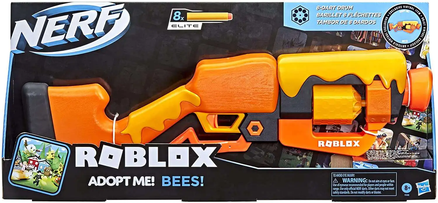 NEW NERF Roblox Adopt Me BEES! Dart Blaster Gun 8-Dart Drum 8x