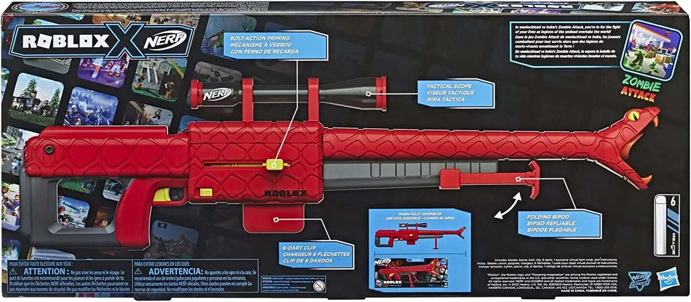 Nerf Roblox Zombie Attack Viper Strike Dart Blaster Toy Hasbro