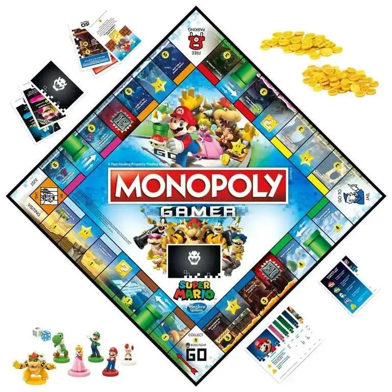 Monopoly Super Mario Gamer Edition Board Game Hasbro Toys - ToyWiz