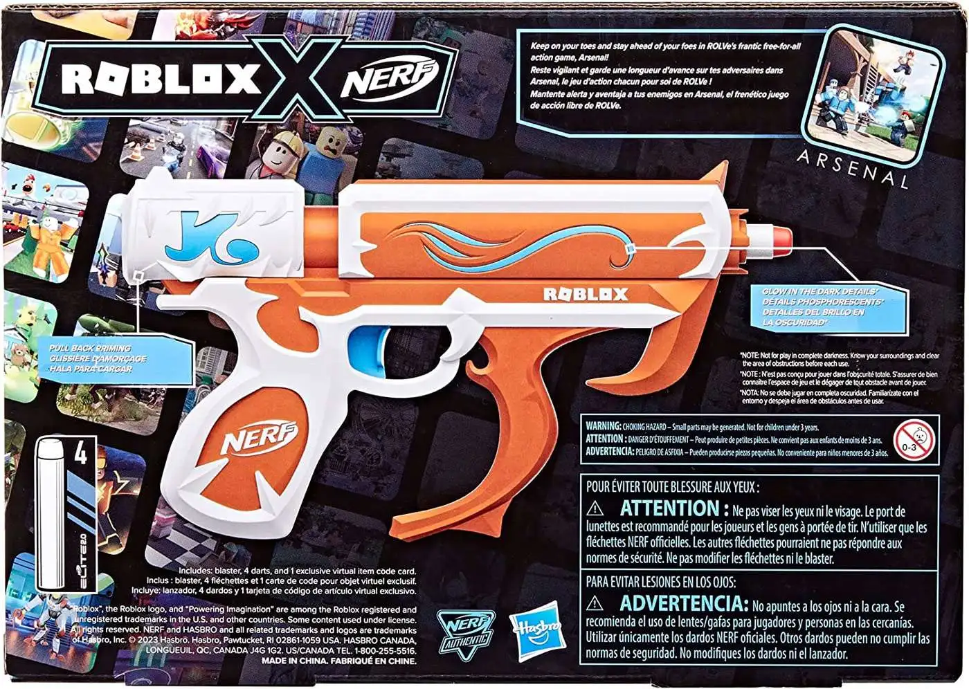 Nerf Roblox Arsenal Soul Catalyst Glow-in-the-Dark Dart Blaster GUN ONLY NO  CODE