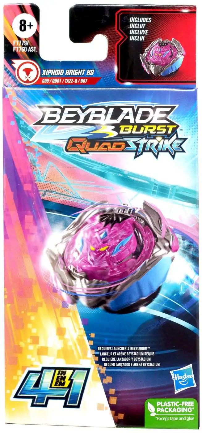 Beyblade Burst QuadStrike Xiphoid Knight K8 Spinning Top Single