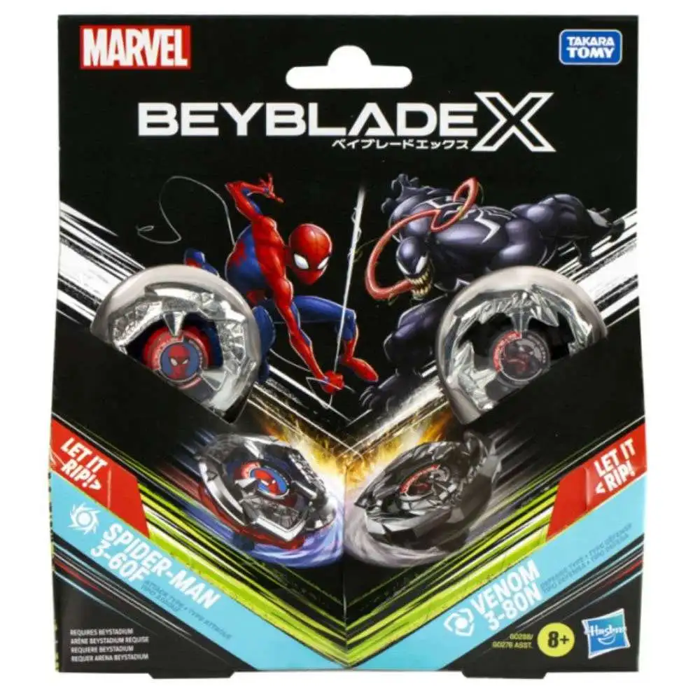 Beyblade X Marvel Spider-Man 3-60F vs Venom 3-80N Dual Pack Set