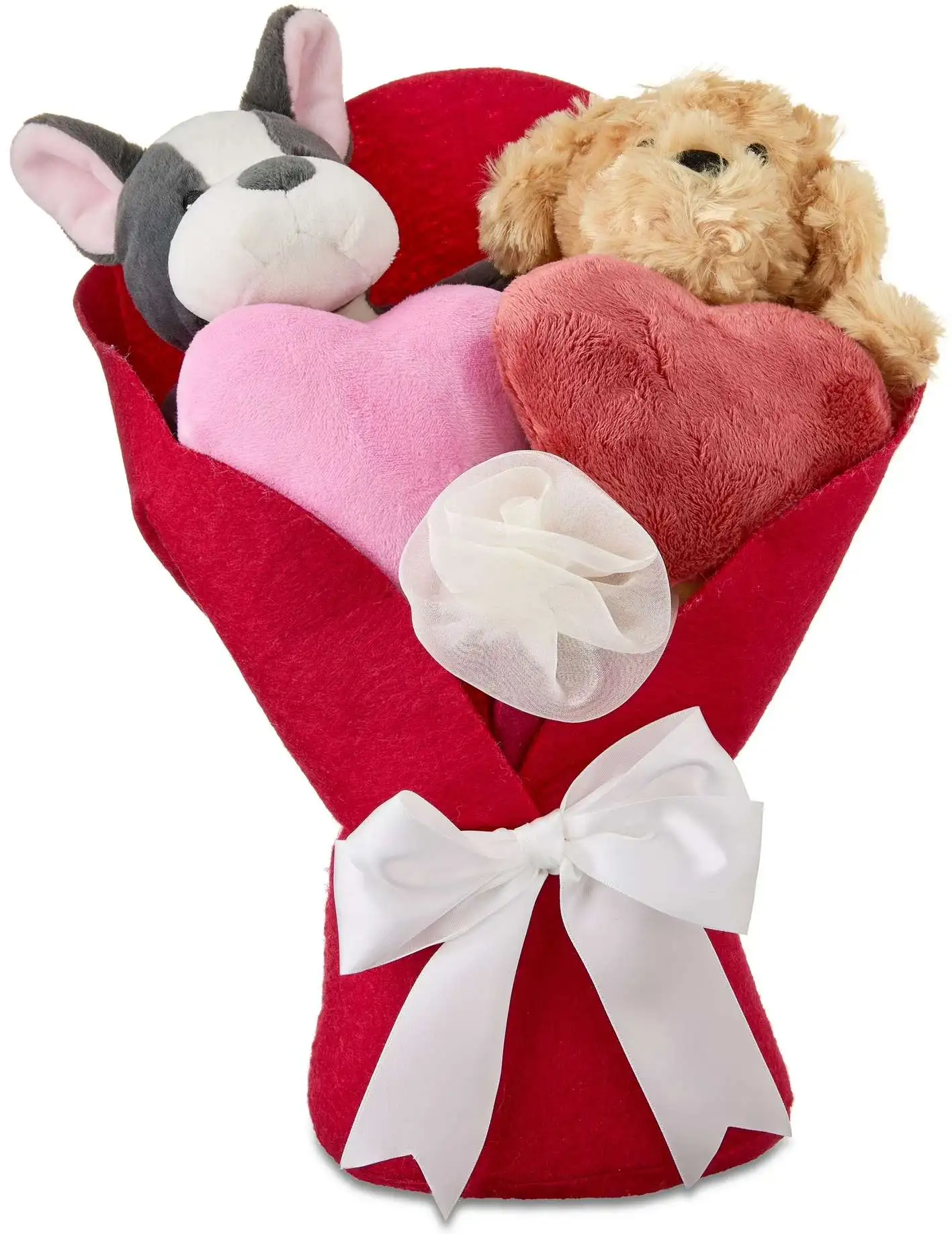 Way to Celebrate 2026 Valentine's Day Puppies Exclusive 12-Inch Plush Bouquet 2-Pack