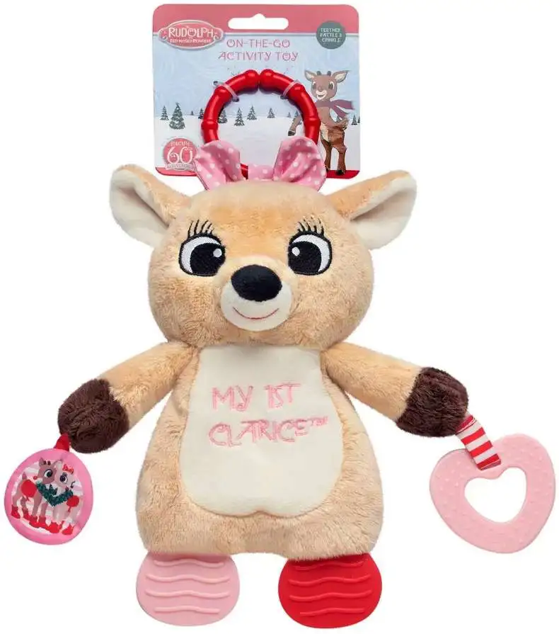Rudolph the Red-Nosed Reindeer Clarice 10-Inch Crib Activity Toy with Teether