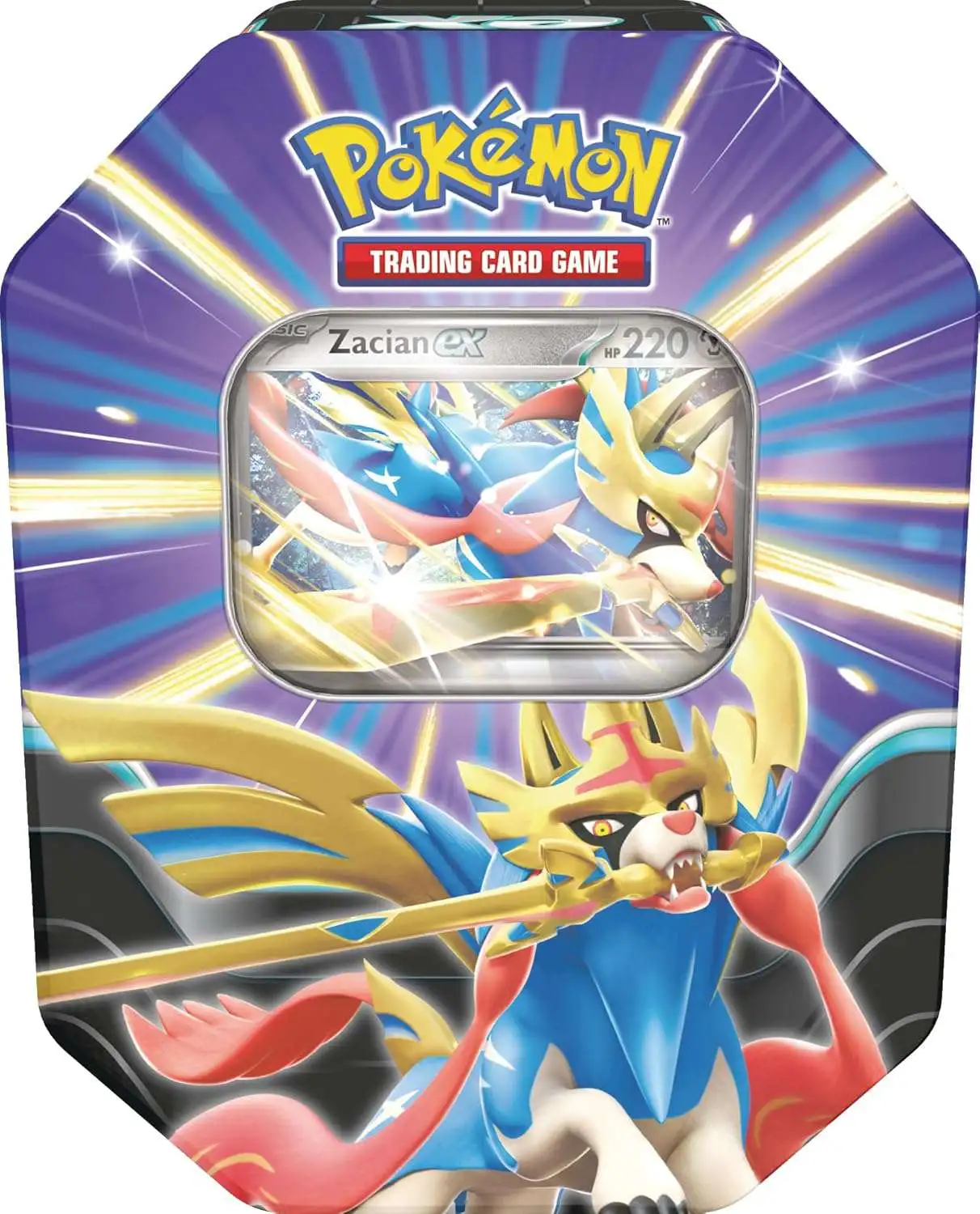 Pokemon Sword Shield Slashing Legends Zacian ex Tin Set 4 Booster