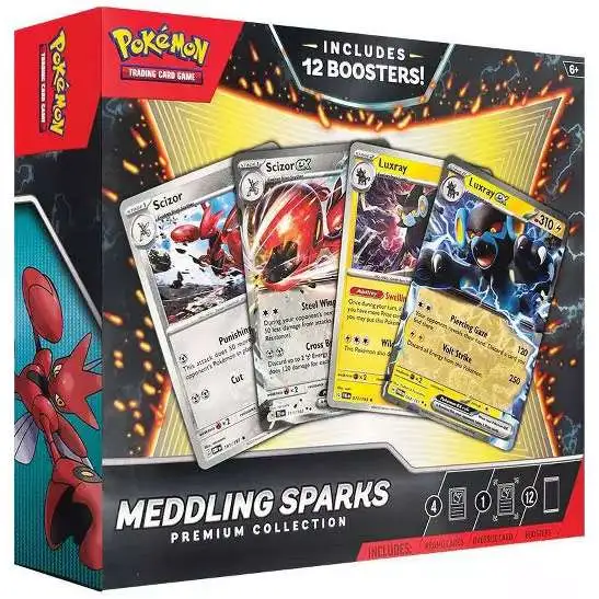 Pokemon Scarlet & Violet Meddling Sparks Exclusive Premium Collection [12 Booster Packs, 4 Foil Cards, Oversize Card & More]