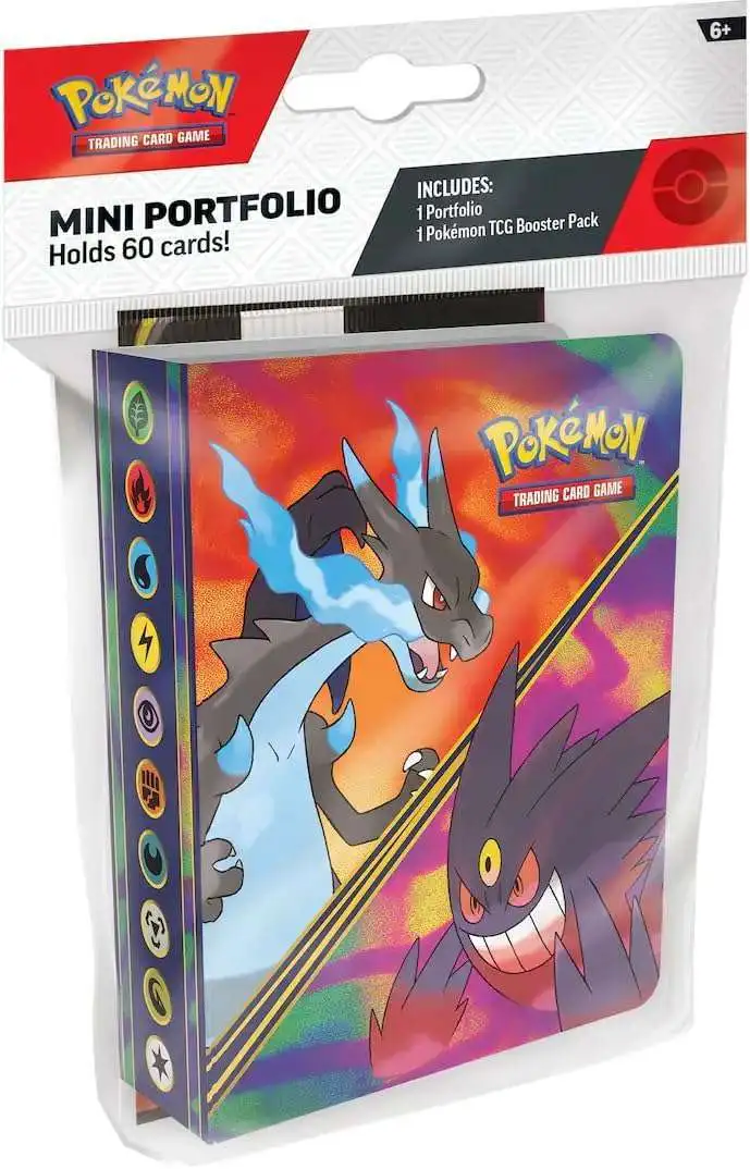 Pokemon Mega Evolution Phantasmal Flames Mini Portfolio [Includes 1 Booster Pack, Holds 60 Cards]