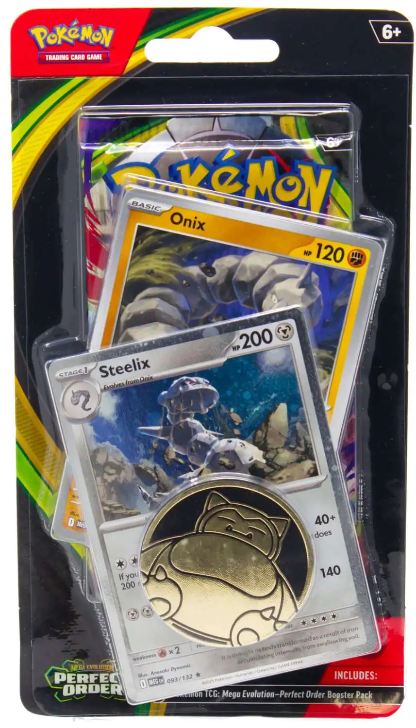 Pokemon Mega Evolution Perfect Order Onix Steelix Checklane BLISTER Pack  Booster Pack, 2 Promo Cards Coin Pokemon USA - ToyWiz