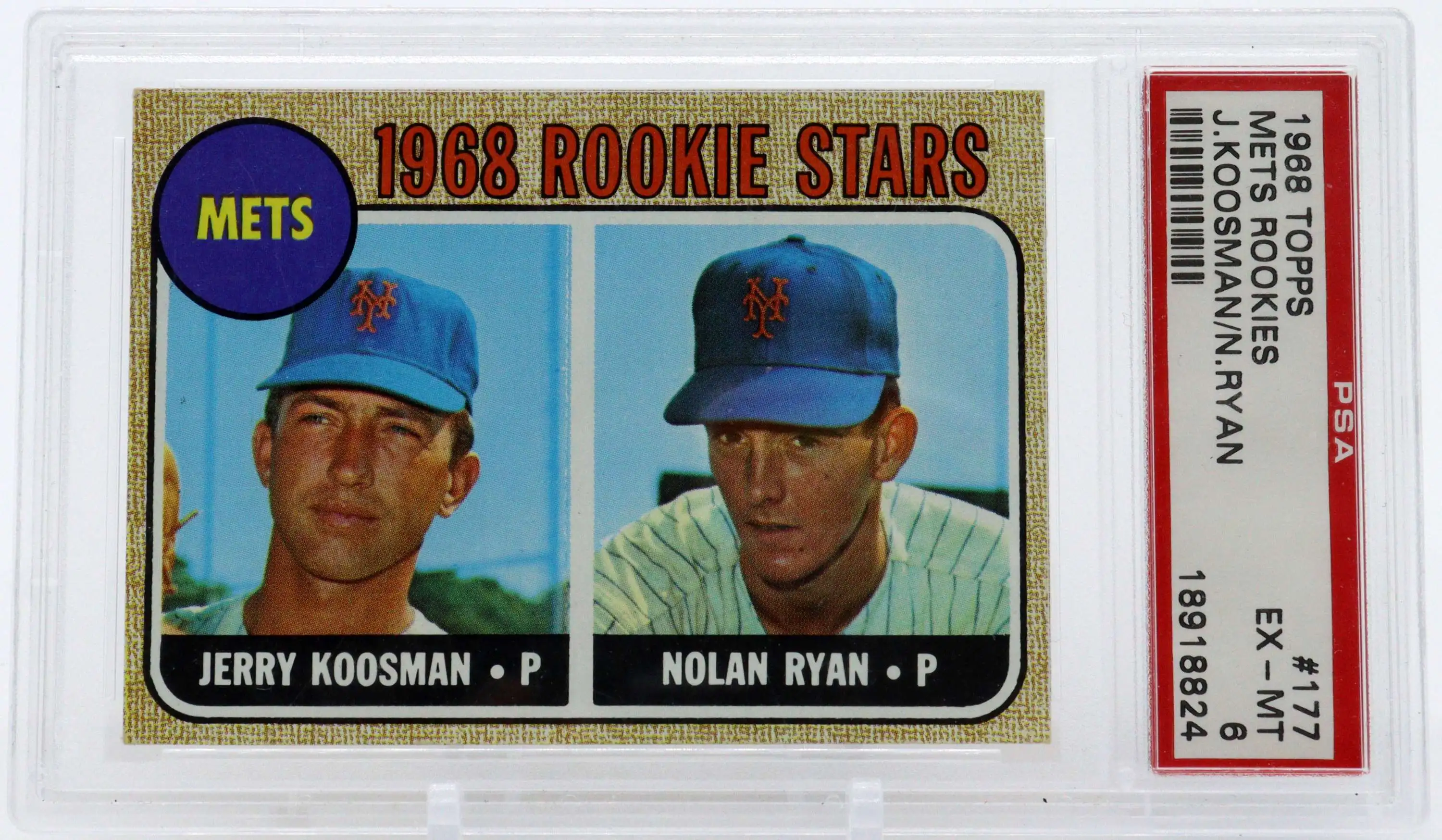 MLB Topps 1968 Topps Baseball Nolan Ryan Jerry Koosman PSA 6 Single Sports  Card 177 Nolan Ryan Rookie Card - ToyWiz