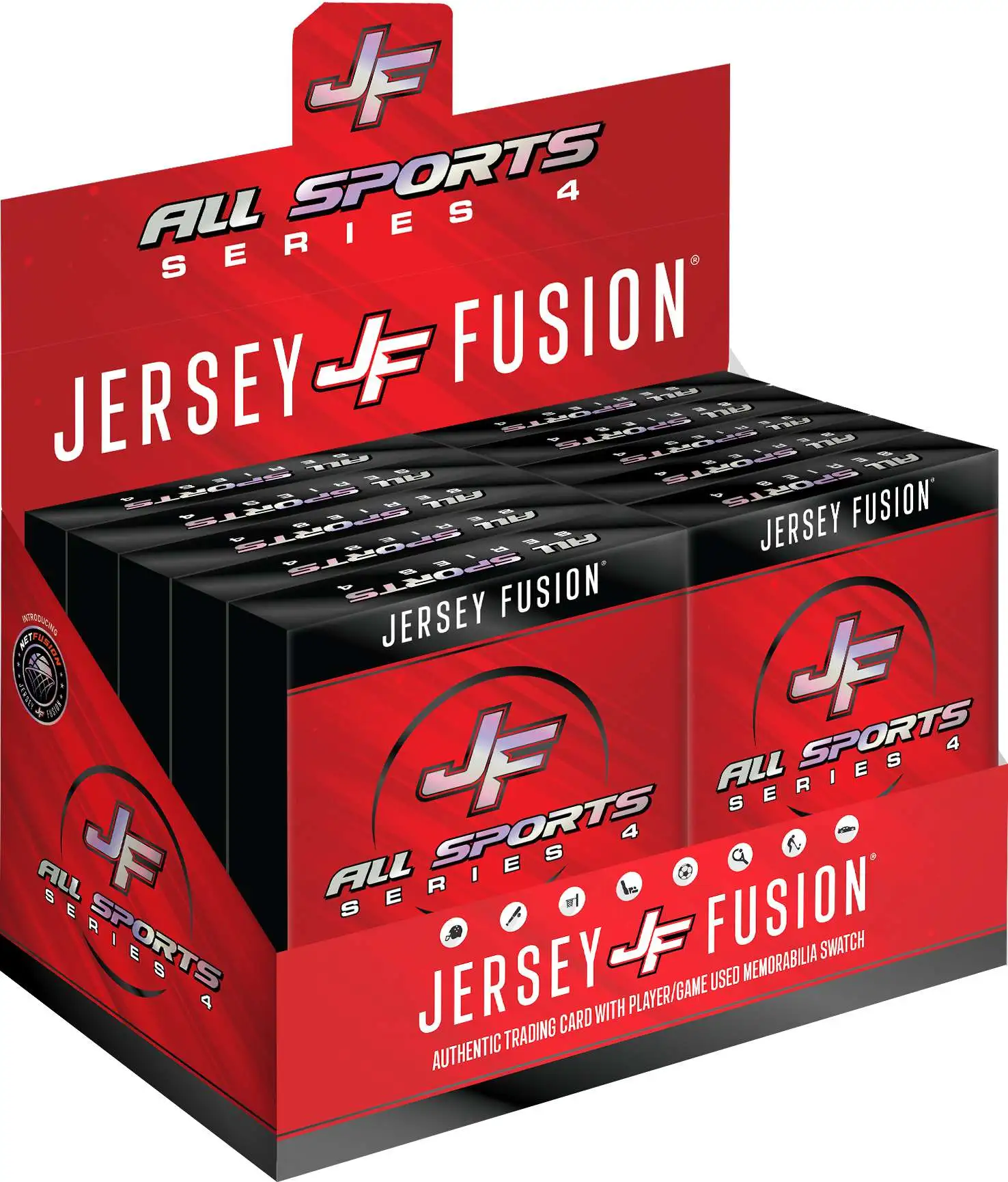 Jersey Fusion Multi Sport All Sports Series 4 DISPLAY of 10 Trading Card MINI Boxes