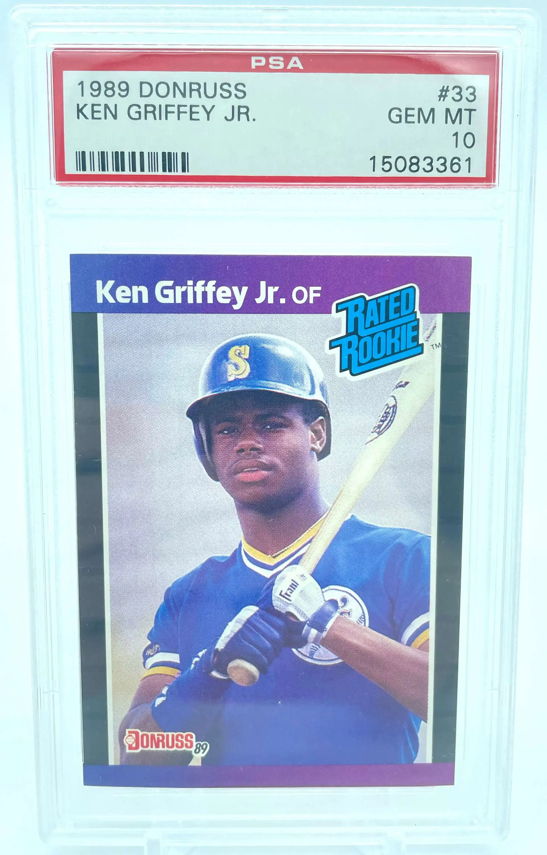 MLB 1989 Donruss Baseball Ken Griffey Jr PSA 10 Single Sports Card 33 Rated  Rookie - ToyWiz