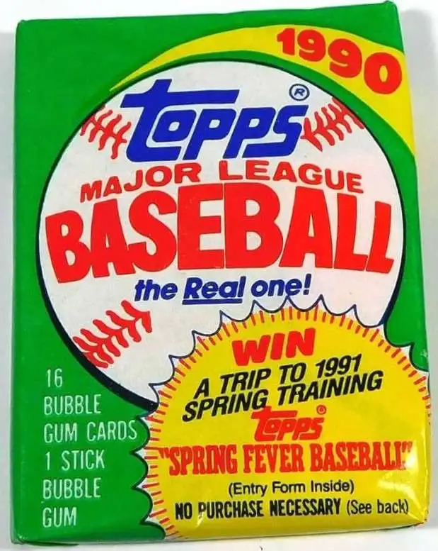 MLB Topps 1990 Baseball Trading Card CELLO Pack 31 Cards - ToyWiz