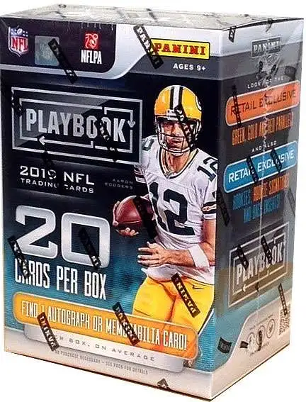 NFL Panini 2019 Playbook Football Trading Card BLASTER Box [4 Packs, 1 Autograph OR Memorabilia Card]