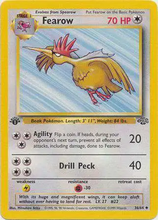Pokemon Jungle Uncommon Fearow #36 [1st Edition]