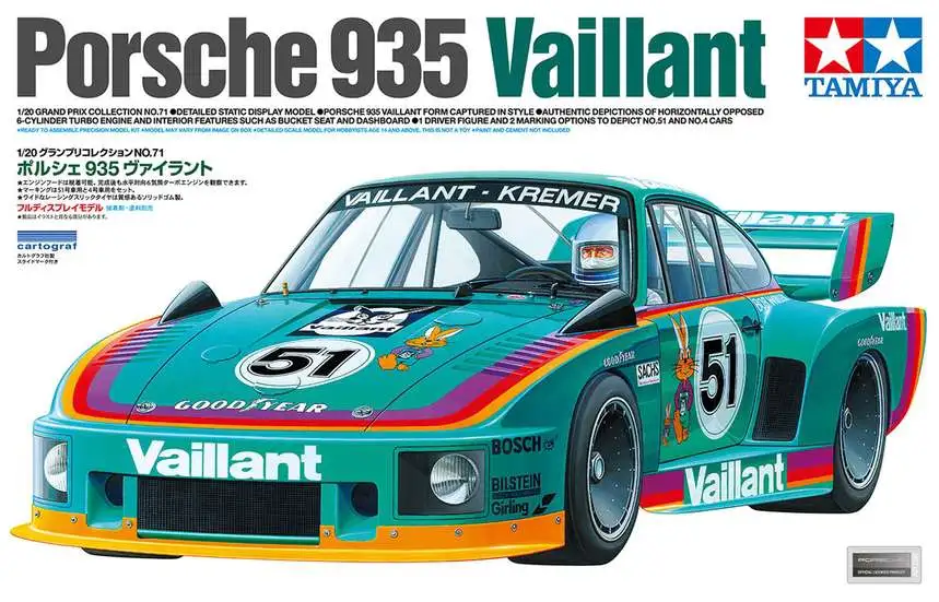 Tamiya USA Sports Car Series Porsche 935 Vaillant Model Kit (Pre-Order ships February)