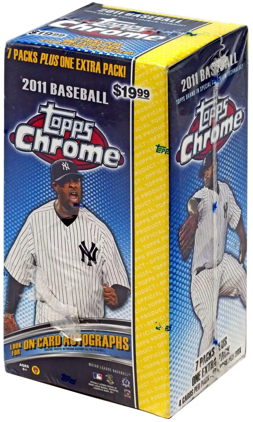 MLB Topps 2011 Chrome Baseball Trading Card BLASTER Box [7 Packs + 1 Extra Pack]