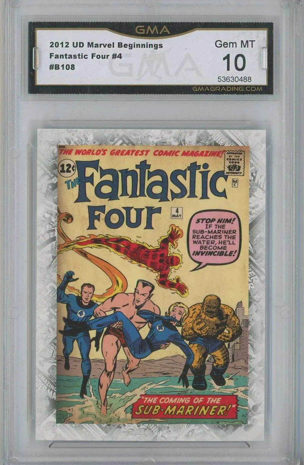 Marvel Beginnings Fantastic Four #4 Graded Card B108 [GMA Gem Mint 10]