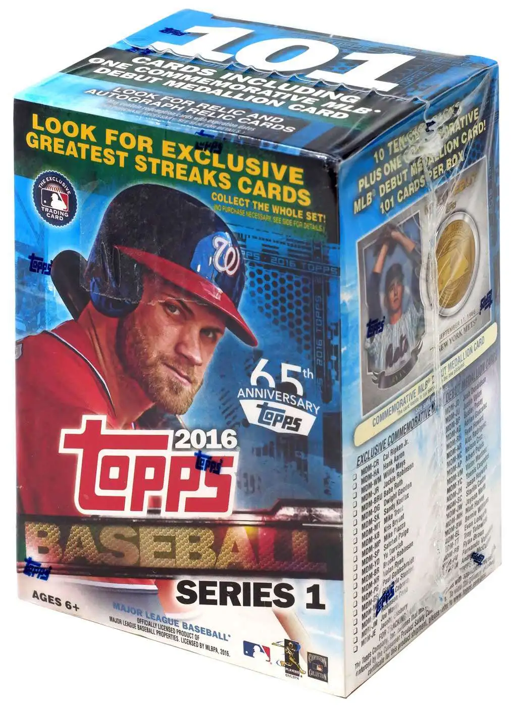 MLB Topps 2016 Series 1 Baseball Trading Card BLASTER Box [10 Packs + 1 Debut Medallion Card]