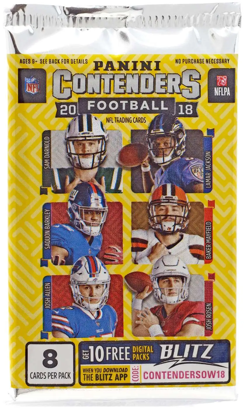 NFL Panini 2018 Contenders Football Trading Card RETAIL Pack [8 Cards]