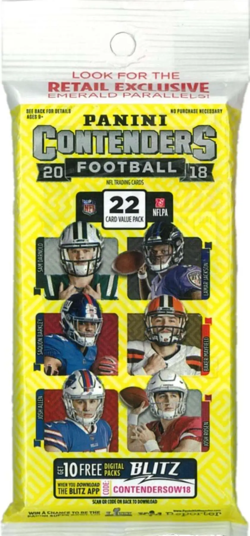 NFL Panini 2018 Contenders Football Trading Card VALUE Pack [22 Cards]