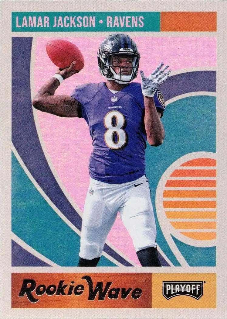 NFL 2018 Panini Playoff Holo Wave Lamar Jackson #7 [Rookie]