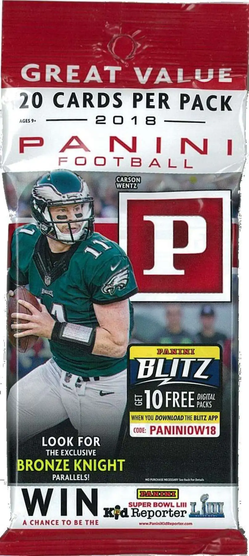 NFL Panini 2018 Football Trading Card VALUE Pack [20 Cards]