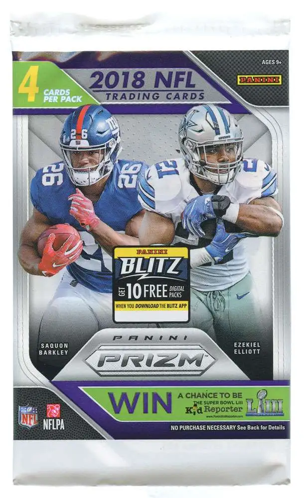 NFL Panini 2018 Prizm Football Trading Card Pack [4 Cards]