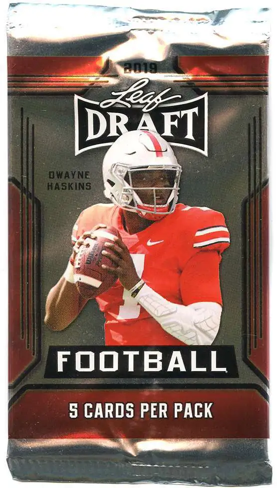 NFL Leaf 2019 Draft Football Trading Card Pack [5 Cards]